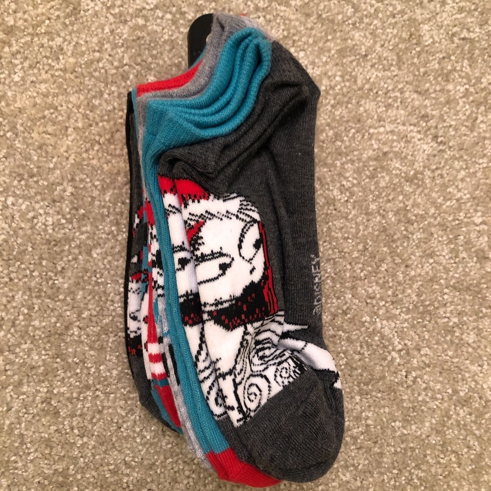 New Disney Nightmare Before Christmas No-Show Socks - Gray, Teal & Red - Pack